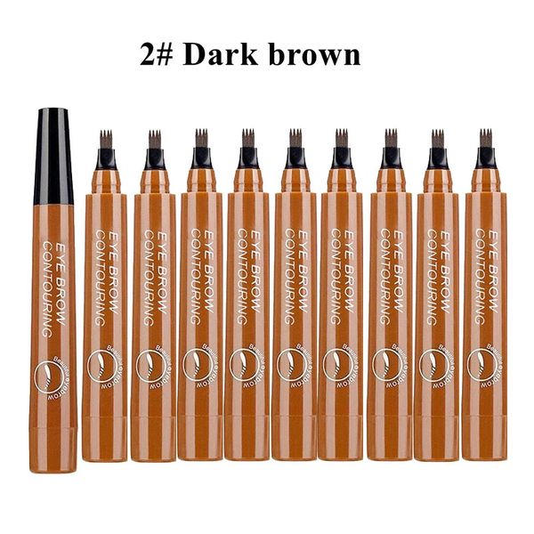 5 colores de larga duración marrón líquido ceja pluma impermeable 4 punta de horquilla tatuaje lápiz mujeres ojo cosmético belleza maquillaje 10 piezas 240123