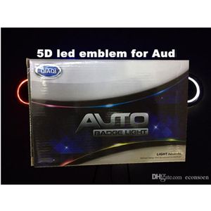 5D coche led emblema insignia auto símbolos logo luz trasera blanco rojo azul tamaño 180x58mm