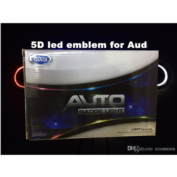 5D-Auto-LED-Emblem, Autosymbole, Logo, Rücklicht, weiß, rot, blau, Größe 180 x 58 mm
