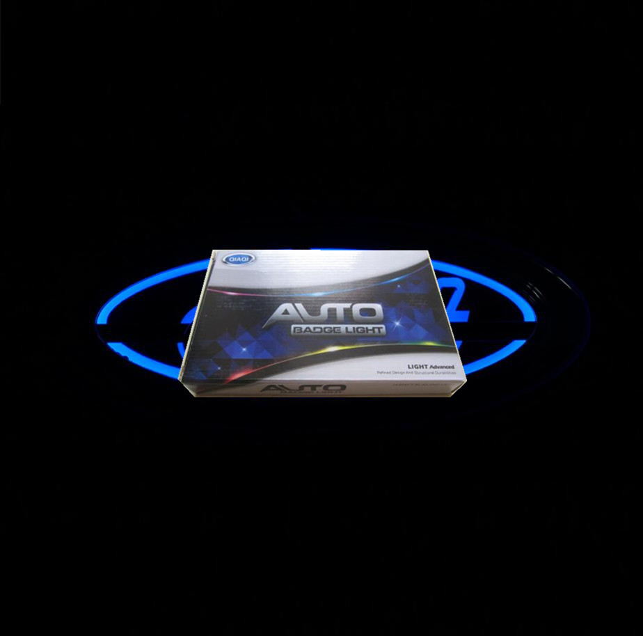 5d auto led embleem badge symbolen logo achterste lamp wit blauw rode auto accessoires maat 145x65 mm