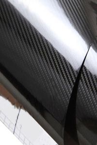 Film autocollant à bulles d'air en fibre de carbone 5d, autocollant pour voiture, moto, téléphone, étanche, couleur noire, 152X30CM7211916