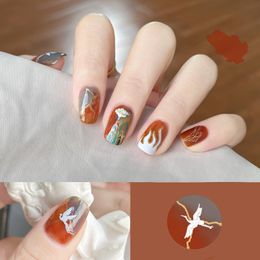 5D Crystal Mode Nail Stickers 14 Stks Tips Milieu Glider Glanzende Meisjes Nagels Decals Groothandel Manicure Tools