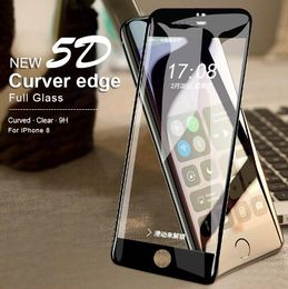 5D Curved Edge Protect Glass voor iPhone X 8 7 Plus Screen Protector op de voor Apple iPhone 6 Gehard Glass Full Film