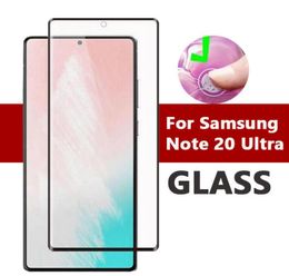 Protector de pantalla de teléfono de vidrio templado de borde curvado 5D para Samsung Galaxy nota20 Nota 20 Ultra S20 Plus S1O Note10 más cubierta completa G1845436