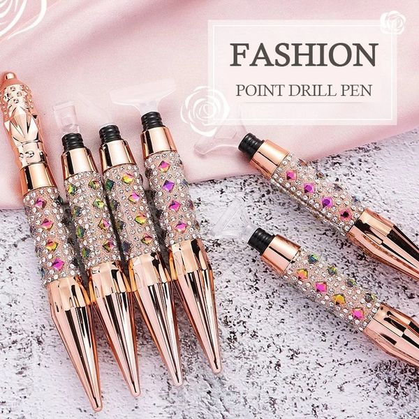 5d diamant pinceau fait à la main bricolage de peinture en diamant stylo nail art bricolage ceinture outil 6pcs en plastique pointer pointer forage nail art accessoires