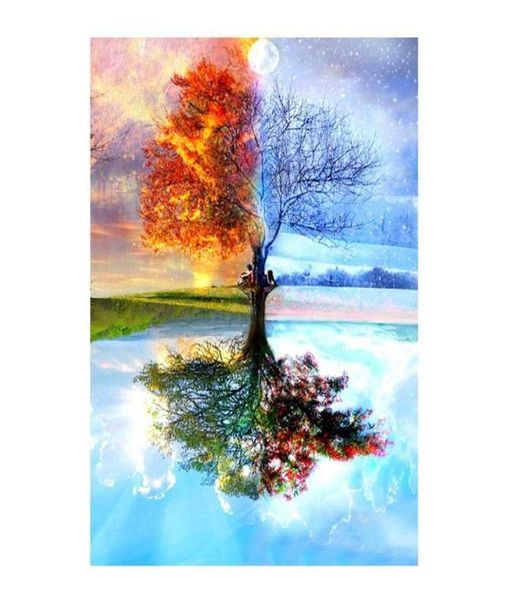 5d Diamond Painting Set Four Seasons Tree Diamond Painting Kit Full Diamond Painting Pictures Art Craft for Home Wall Q08053769755