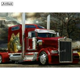 5D diamant schilderij vrachtwagen foto volledige vierkante auto strass mozaïek kruissteek vrachtwagen wolf stok boor borduurwerk 201201217k
