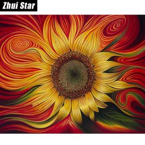 5d DIY Diamond Painting Flaming Sunflower broderie Full Square Diamond Cross Crost Stitch Rinestone Mosaic Painting Home Decor Gift191E