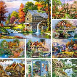 5d DIY Diamond Painting Landscape Villa House Cross Stitch Full Drill Diamond Brodery Mosaic Picture of Ringestones Decor187b