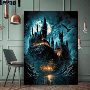 5D DIY Diamond schilderij Magic School Cross Stitch Kit Borduurwerk Fantasie Castle Landschap Diamant mozaïek Home Art Decor Gifts