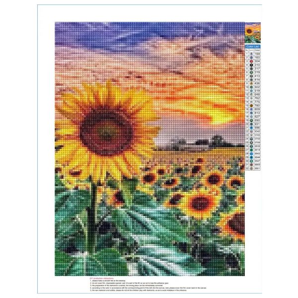 5d DIY Diamond Painting Sunflower Sunset Full Round Diamond Mosaic Flower Diamond broderie Kit Rigiane Home Art Decoration