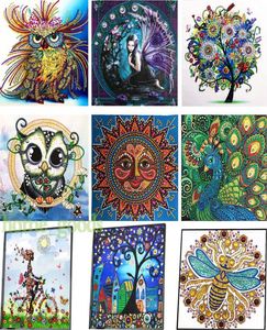 5D bricolage kits de peinture de diamant de forme spéciale point de croix partie diamant broderie hibou arbre strass mur art toile photos Hom2655947