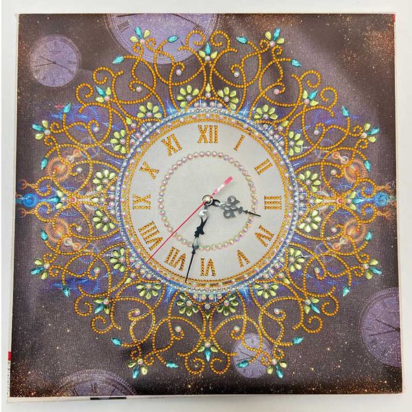 5D DIY Forme Spéciale Broderie Horloge Murale Peinture Point De Croix Montre Diamant Mosaïque Strass Décor À La Maison