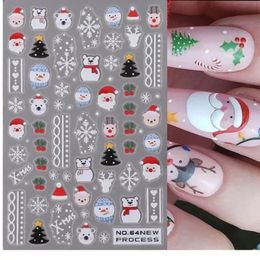 5D reliëf kerstnel kunststickers winter Nieuwjaar Red Santa Claus Tree Penguins Snowman Sliders Decals manicure Glji-5d