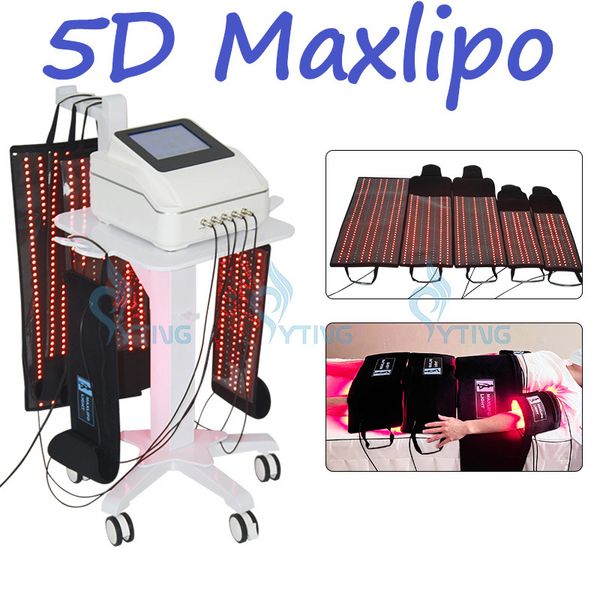 5D Maxlipo Lipolaser Machine Lipo Laser gros brûlant ventre graisse élimination réduction de la cellulite corps minceur Machine avec 5 tampons Laser