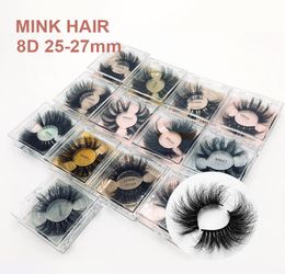 5D Mink Eyelashes 2527 mm alargan múltiples capas gruesas gruesas CURL FNELASH reutilizable 8d esponjes esponjes pestañas en maquilladores de caja cuadrada 7119213