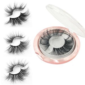 5D Mink Eyelashes 25mm Eye Mink False Washes Soft Natural Dikke Cross Wheem Wimpers met Ronde Verpakking Extension Beauty Tools GGA2473