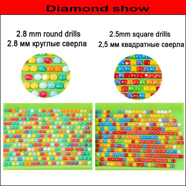 5d mosaïque bricolage diamant peinture pleine carrée