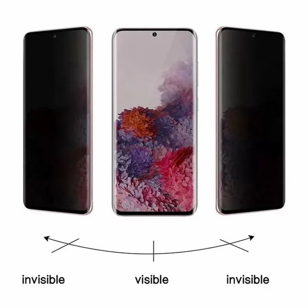 Protector de pantalla de vidrio templado con borde curvo de privacidad 5D para Samsung Galaxy s24 s23 s22 S21 S20 NOTA20 Ultra S10 S9 Note10 Plus Note8 note9 anti-espía sin paquete al por mayor