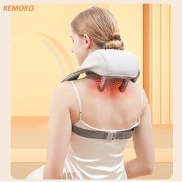 5D Shiatsu nek en achterste massager met rustgevende warmte draadloos elektrisch diepe weefsel kneden massagemassagekussen schouderbeen lichaam 240416