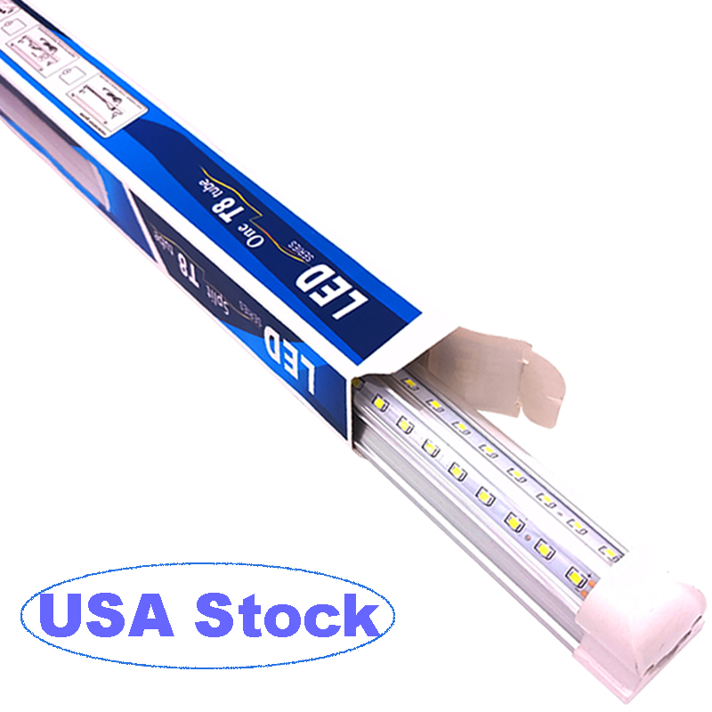 5ft LED-butiksljusarmaturer 5 fot T8 Tube Lights Fixtur 6500K (Super Bright White) för garagelager V Form Högeffekt Integrerade glödlampor (25-Pack) usalight