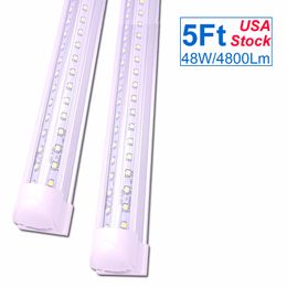 5FT LED Shop Lights, 60 pouces Linkable Integrated Tube Bulbs, V Shape 45W 48W Cooler Lights, 60'' Direct Wired Ceiling and Utility Strip Bar Lamp OEMLED