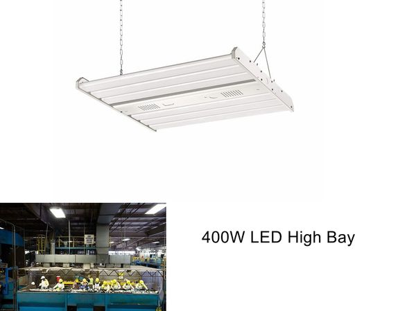 5FT Linear LED High Bay Light, LED Shop Luminaire 400W 48000lm 5000K [1200W Fluorescent Equiv.] Intérieur Commercial Entrepôt Lumière