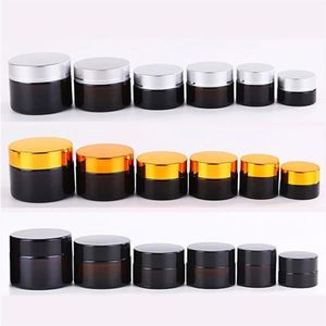 5g 10g 15g 20g 30g 50g Amber Glas Zalfpotje Fles Cosmetische Make-up potten Hervulbare Lotion Flessen Gsbmi