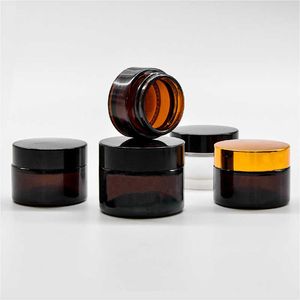 5g 10g 15g 20g 30g 50g Pot en verre brun cosmétique avec concentré de pot vide classique à visser Étiquette LOGO imprimable