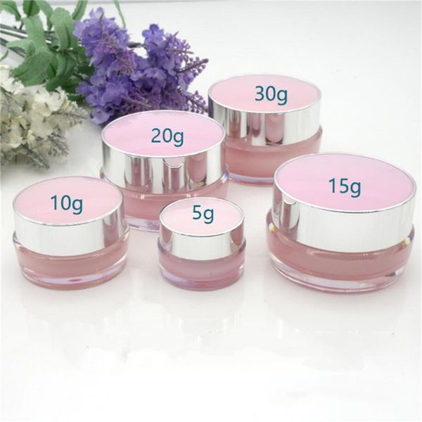 Pot vide pour cosmétiques, en acrylique, pour maquillage, crème pour le visage, bouteille rechargeable, Pot cosmétique en plastique, 5g, 10g, 20g, 30g