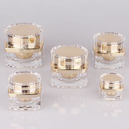 5G 10G 20G 20G Draagbare fles Acryl Face Cream Jars 30g 50g Goud Lege Lotion Make -upfles potten voor vrouwen 250 stks/Lot