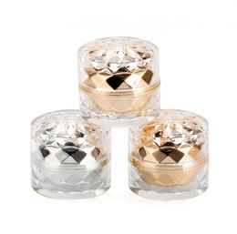 5g 10g Oro / Plata Diamante brillante Acrílico Crema Tarro Botella, Máscara de loción Botellas recargables, Envasado de cosméticos Tarro Polvo de uñas 100 unids / lote SN3294