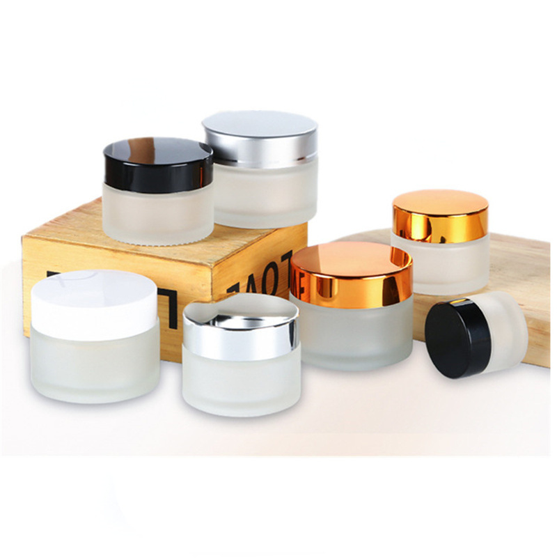 5g 10g 15g Glazen Pot Crème Fles Cosmetische Lege Container met Zwart Zilver Goud Deksel en innerlijke Pad voor Lotion Lippenbalsem