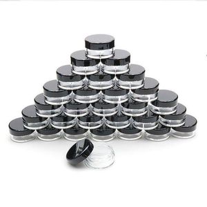 Mini pots cosmétiques ronds transparents en plastique de 5G/5ML, avec couvercles à vis, récipients d'échantillons de maquillage de 017Oz pour poudre, crème, lotion, baume à lèvres/rets