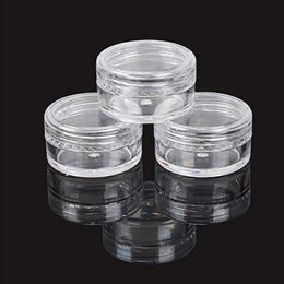 Pots ronds transparents de 5G/5ML avec couvercles blancs pour petits bijoux, maintien/mélange de peintures, accessoires d'art et autres articles d'artisanat Hjqso