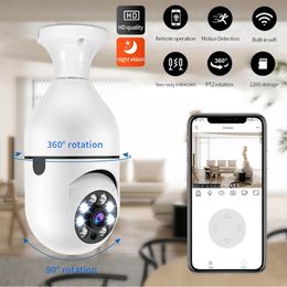 Bulb Surveillance Camera Night Vision 360 ° Panoramische Full Color Automatische menselijke tracking Zoom Indoor Security Monitor WiFi Camera