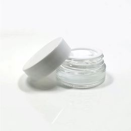 5g pots cosmétiques contenant de la crème bouteille en verre transparent/givré avec couvercles blancs couvercle intérieur en PP pour crème pour le visage/mains Egeeu
