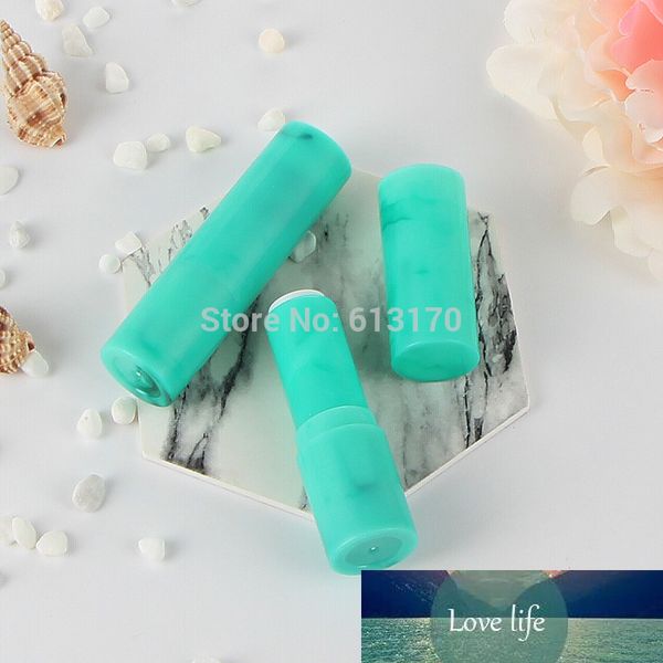 Tubes de baume à lèvres vides en forme de cylindre, 5g, vert menthe, tube de rouge à lèvres marbré, brillant à lèvres, conteneur d'emballage cosmétique 12.1mm