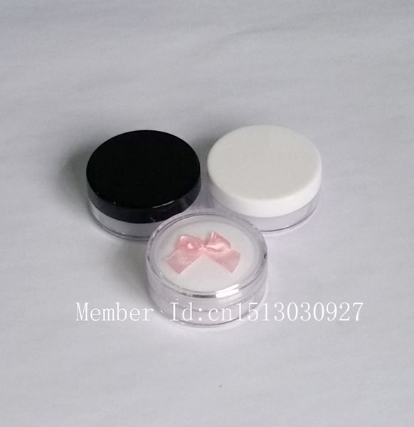 Barattolo vuoto per campioni di polvere sfusa da 5 g con setaccio e batuffoli di cotone Contenitore cosmetico in plastica ricaricabile per cosmetici