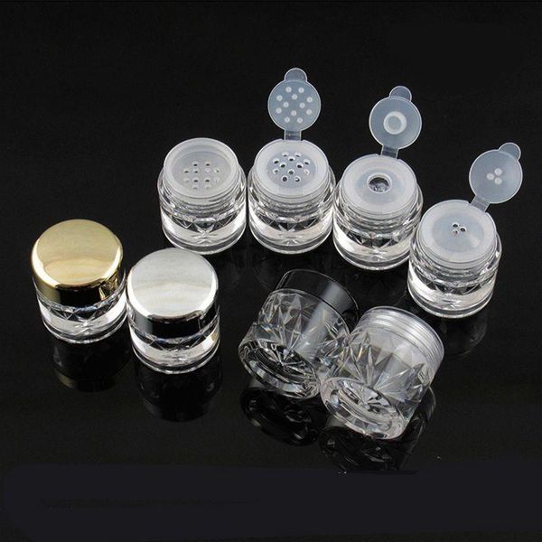 5G Mini diamant forme bouteille de poudre libre poudre vide cas voyage cosmétique paillettes poudre ombre à paupières boîte pots bouteilles avec tamis et Wqsc