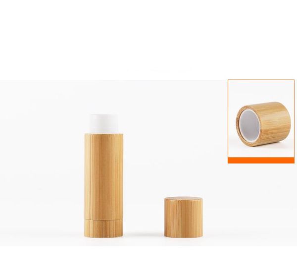 Botellas de embalaje de 5g, venta al por mayor, tubo de bálsamo labial de bambú vacío respetuoso con el medio ambiente, lápiz labial para cosmética SN2873
