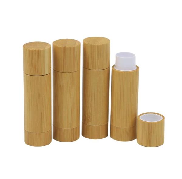 5g Bouteilles D'emballage En Gros écologique vide tube de baume à lèvres en bambou rouge à lèvres pour récipient cosmétique tubes de bâton à lèvres en bambou SN823
