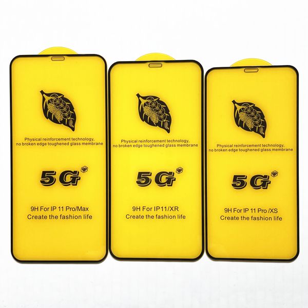 Protecteur d'écran 5G pour iPhone 12 11 Pro Max mini XS XR 9H, Film en verre trempé, couverture complète incurvée sans bord cassé