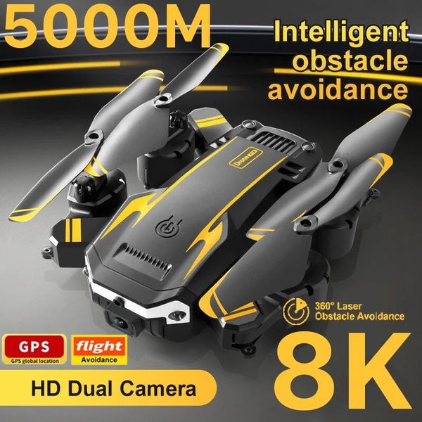 5G Wifi Smart Drones 8K HD Cámara Gps Largo Alcance 5000M Dron Evitación De Obstáculos Profesional Rc Helicóptero Fpv Drone Espectáculo De Luces Control Remoto Uav Drones Accesorios