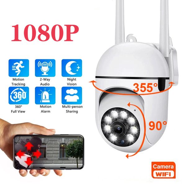 Caméras de Surveillance WiFi 5G 1080P caméra IP HD IR Vision nocturne couleur Protection de sécurité mouvement CCTV caméra extérieure