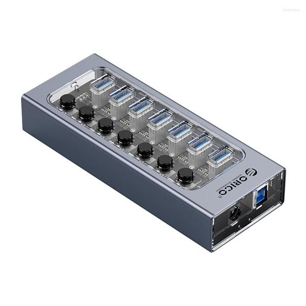 5Gbps 7 puertos USBA 3,0 HUB Splitter unidades Flash USB de datos ultradelgadas para PC Laptop Dock Station AT2U3-7AB