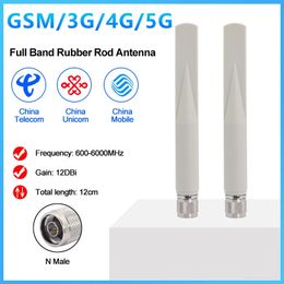 5GHz omnidirectionele antenne Outdoor Waterdichte antena Basisstation 5G 4G 3G Buiten Omni rubberantennes Volledige banden n mannelijk 600mHz-6000mHz