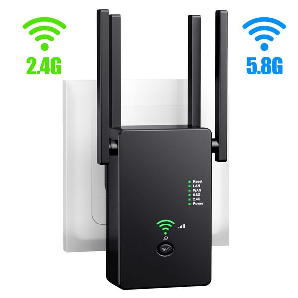 Repetidor WiFi inalámbrico de 5Ghz, enrutador de 1200Mbps, amplificador Wifi, extensor de largo alcance de 2,4G, amplificador de señal Wi-Fi 5G, repetidor U6