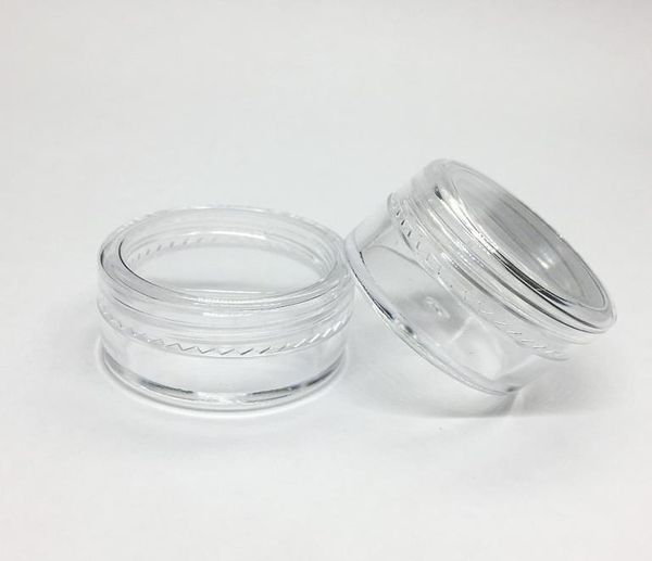 5gram Cosmético Jar de plástico crema de base transparente Muestra de olla de bote 5 ml Mini botella de plástico Arte de uñas Glitter Contenedor de contenedor de polvo2987882