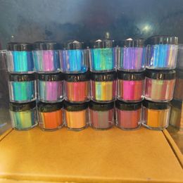 Ensemble de 5 pots de 18 couleurs, pigments en poudre de caméléon, poudre de Mica à changement de couleur pour résine époxy, slime, aquarelle, peinture de voiture, 240223